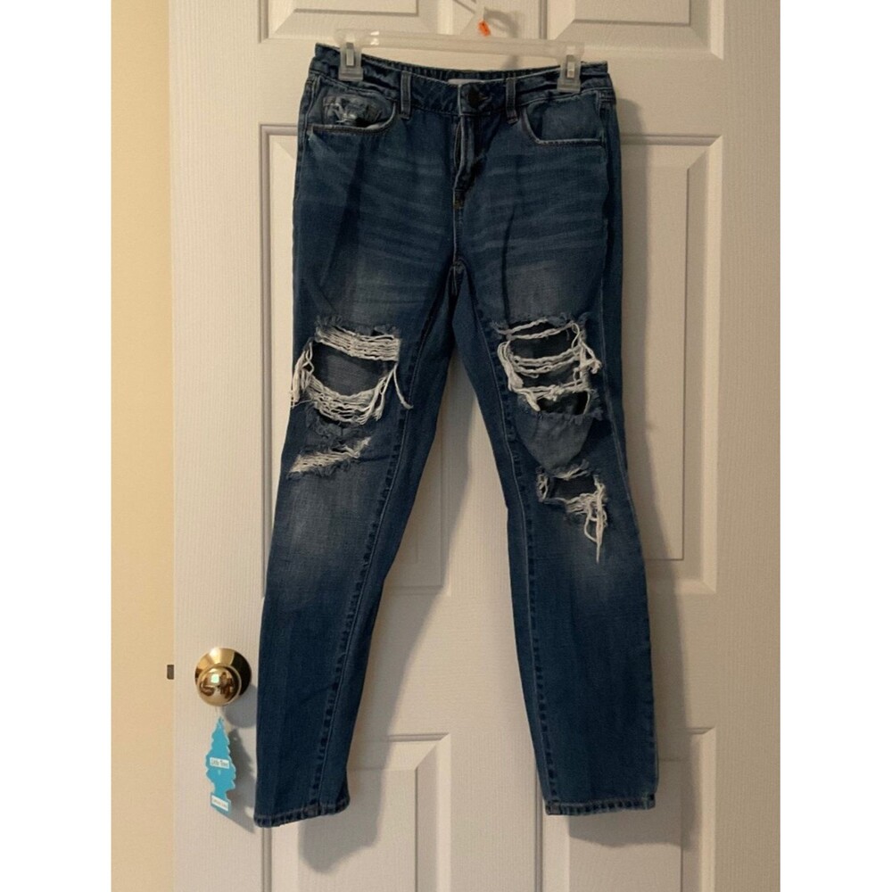 Refuge size 2 distressed medium wash jeans